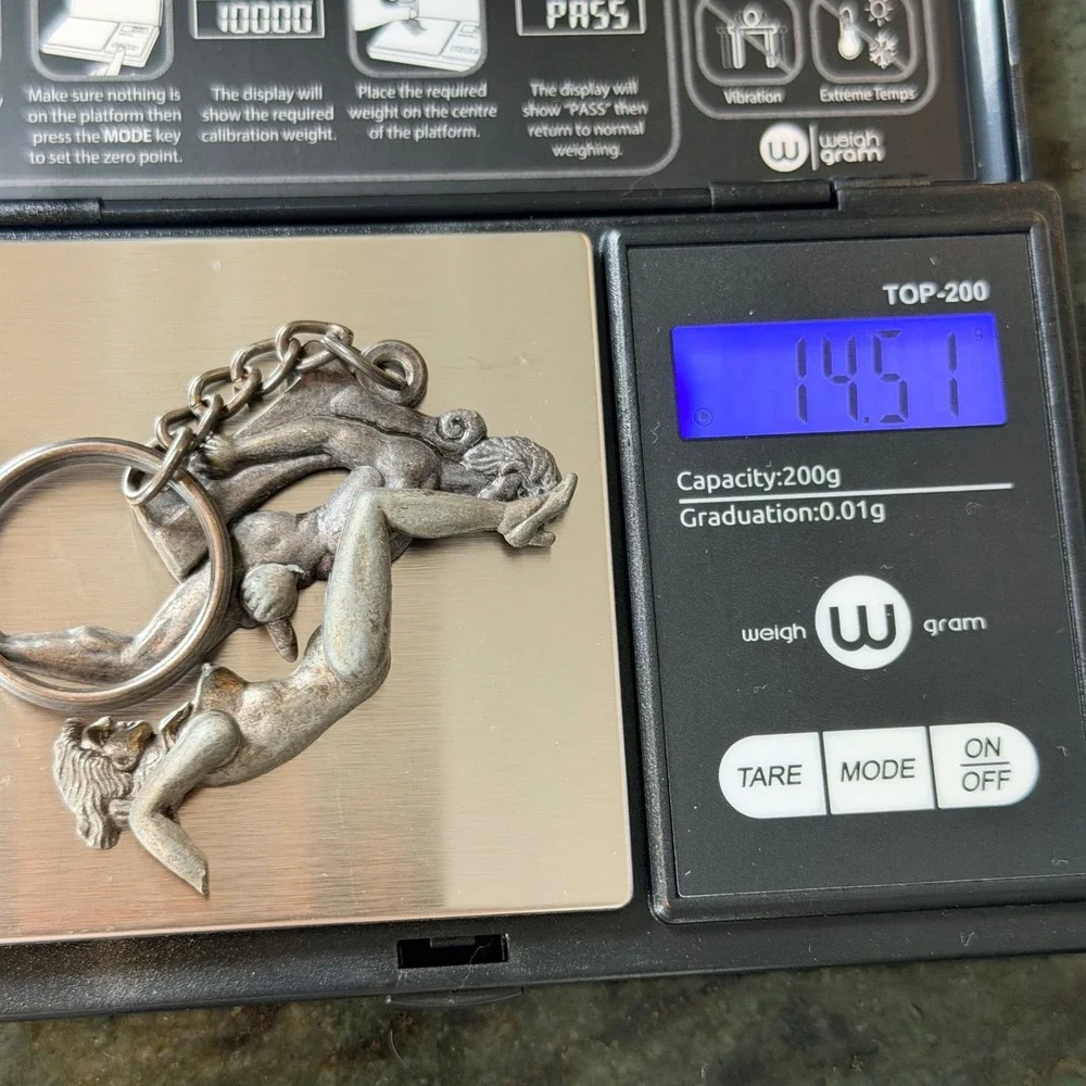 Vtg Adult Novelty Erotic Kama Sutra Moving Keychain Metal Taiwan Risqué Naughty